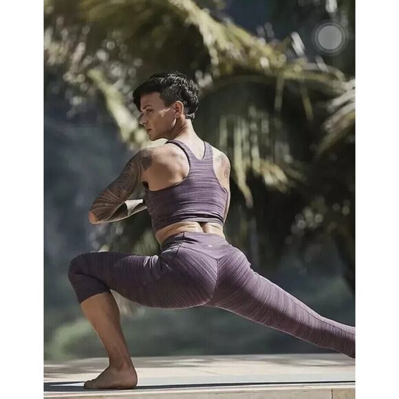 NWT Athleta Conscious Space Dye Crop Violet Purple Tank Sports Bra Stretch Small - Picture 9 of 10